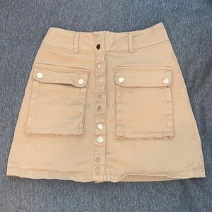 Tan Buttoned Fashion Nova Skirt
